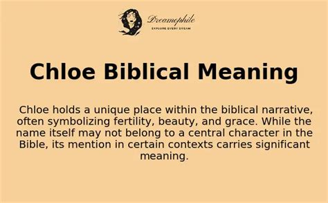 chloe betekenis bijbel|The Biblical Significance of Chloe: Unveiling the Hidden Meanings.